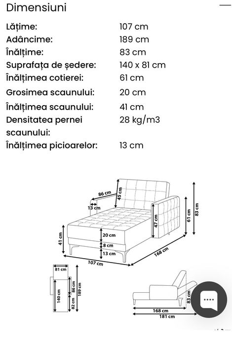 Șezlong cu recliner pentru living