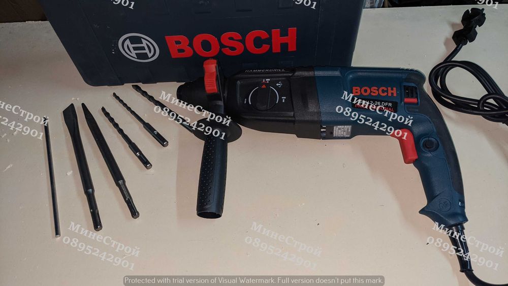BOSCH Перфоратор 1100W  Къртач + Ъглошлайф 1100W  Флекс БОШ Дрелка