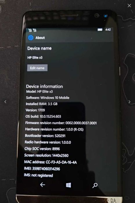 Telefon HP Elite X3 cu Microsoft Display Dock