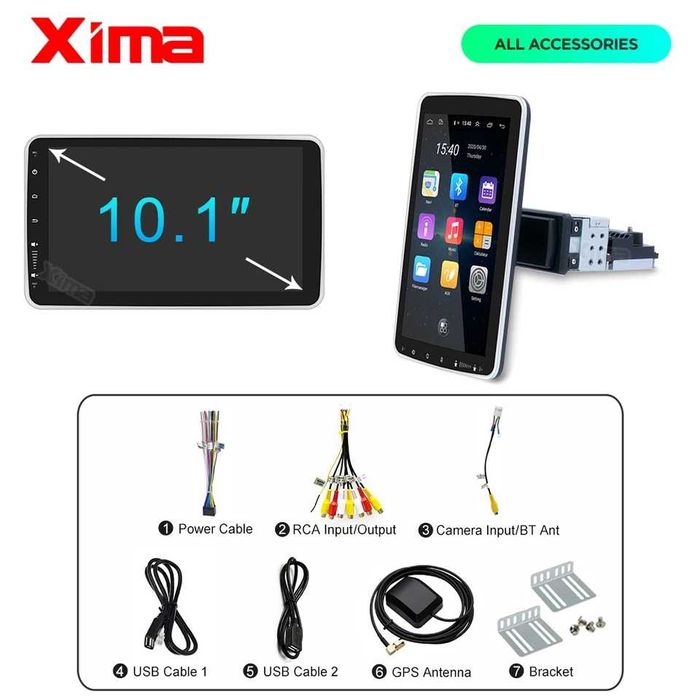 Навигация aндроид 9 и 10.1 инча 360° мултимедия android 1 дин 1 din