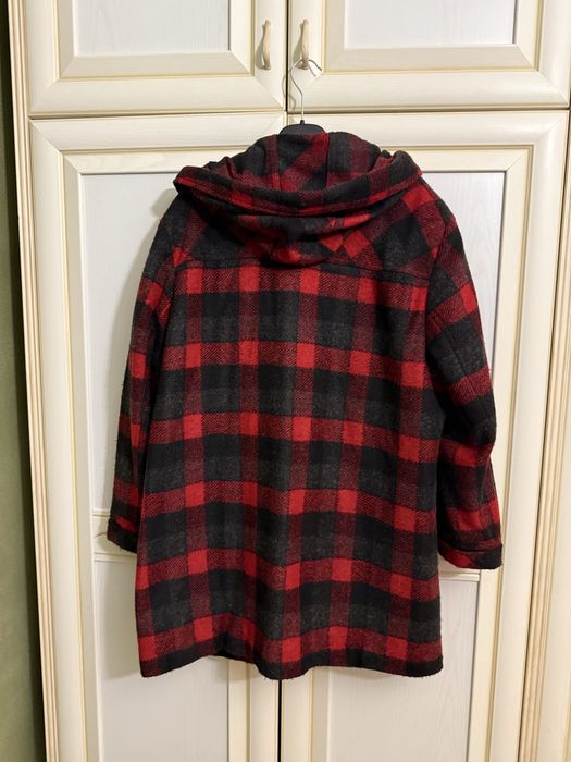 Куртка клетчатая оверсайз плащ