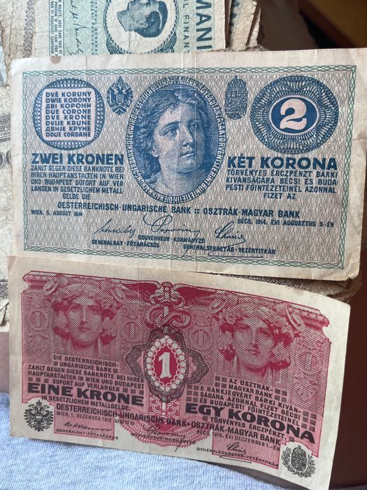 Bancnote vechi România și AustroUngaria 1942, 1945, 1916 colecție rară