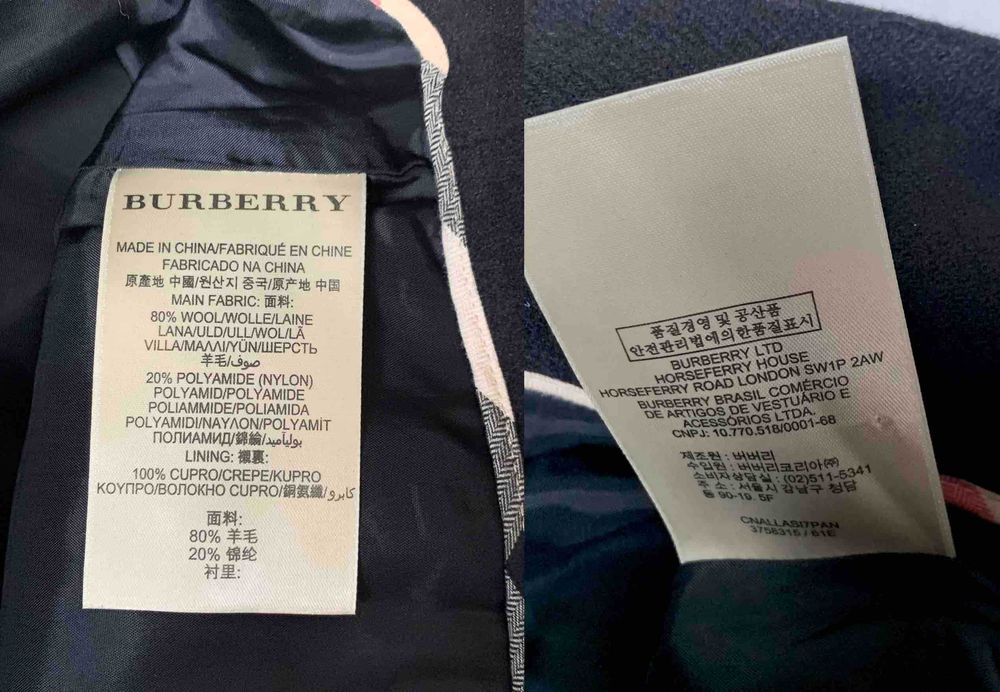 Burberry Brit Superbi Pantaloni Lana 3/4 Negru Creion Original UK