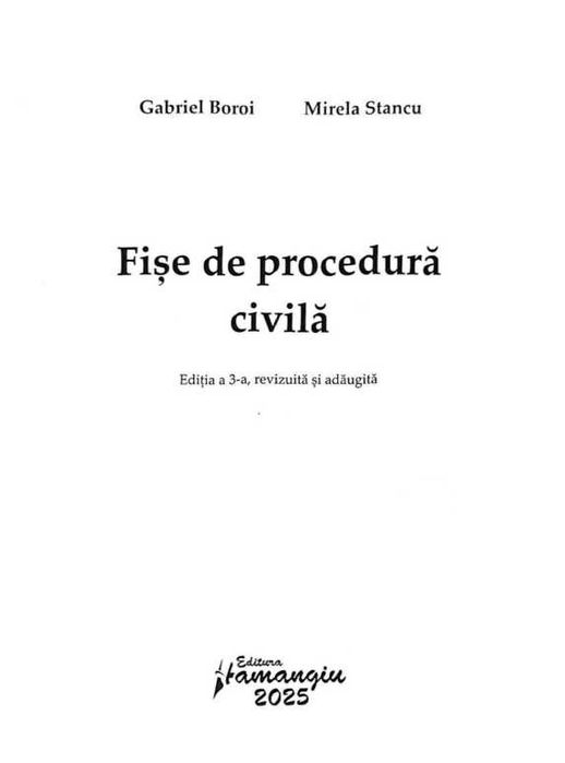 Fișe de procedură civilă- G. Boroi ed. a 3-a 2025 PDF si OCR