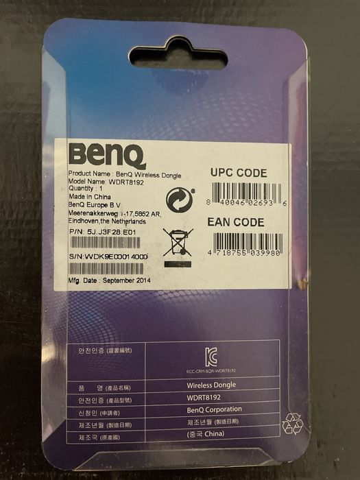 Wireless Dongle Benq WDRT8192