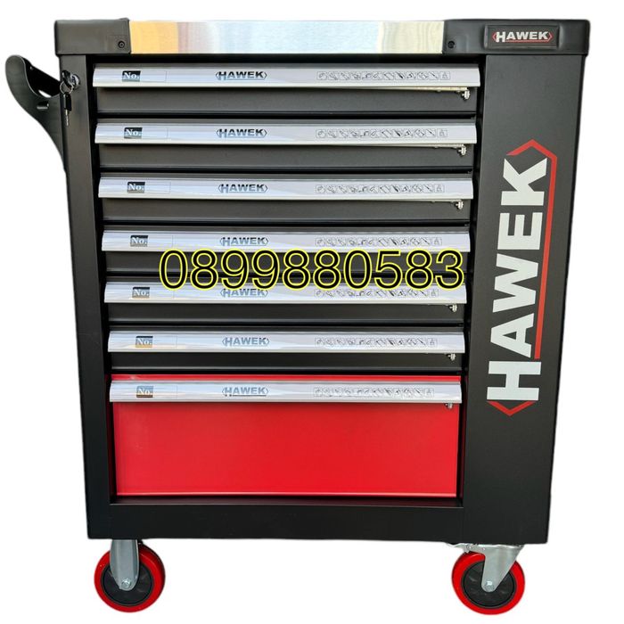 Шкаф с инструменти със 7 чекмеджета 5 пълни Hawek