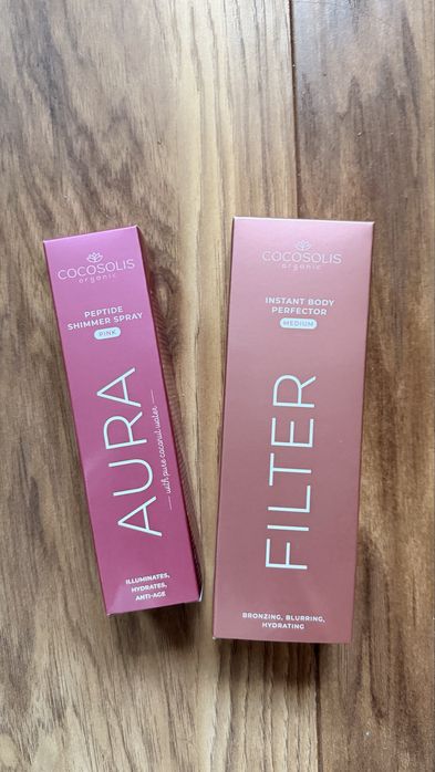 Cocosolis Peptide Shimmer Spray и Instant Body Perfector
