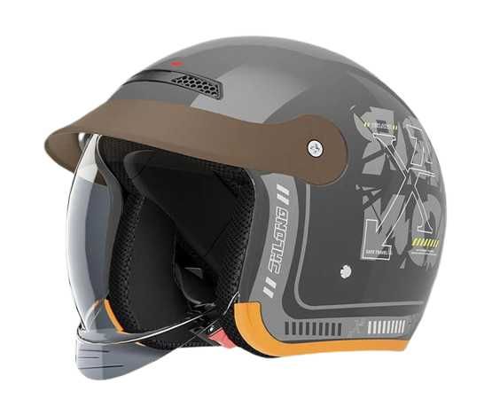 Каска за Мотор/Скутер/АТВ/Тротинетка Бежаво/Сиво