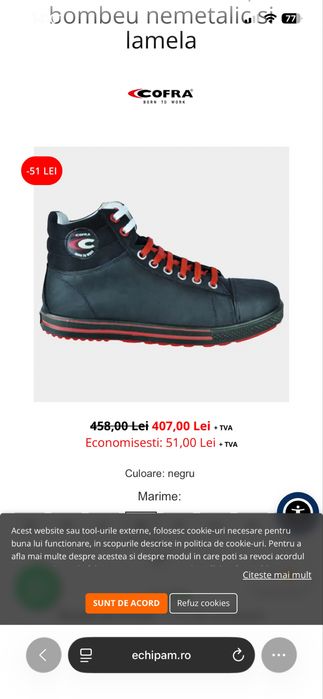 Vand shoes de lucru Cofra Aluminiu