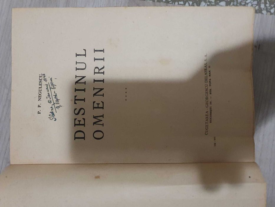 Carte veche Destinul Omenirii 1946