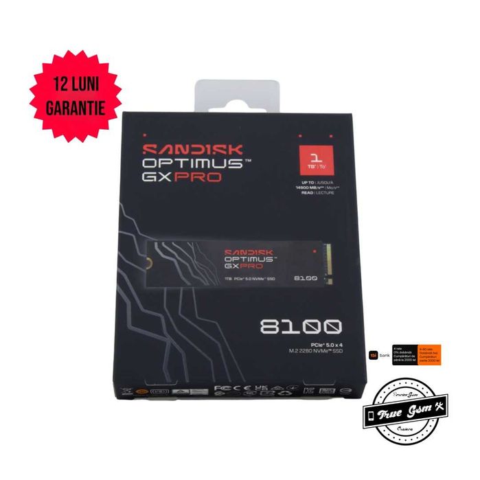 Sandisk Optimus GX Pro 8100 1TB Black - GARANTIE 12 LUNI | TrueGSM
