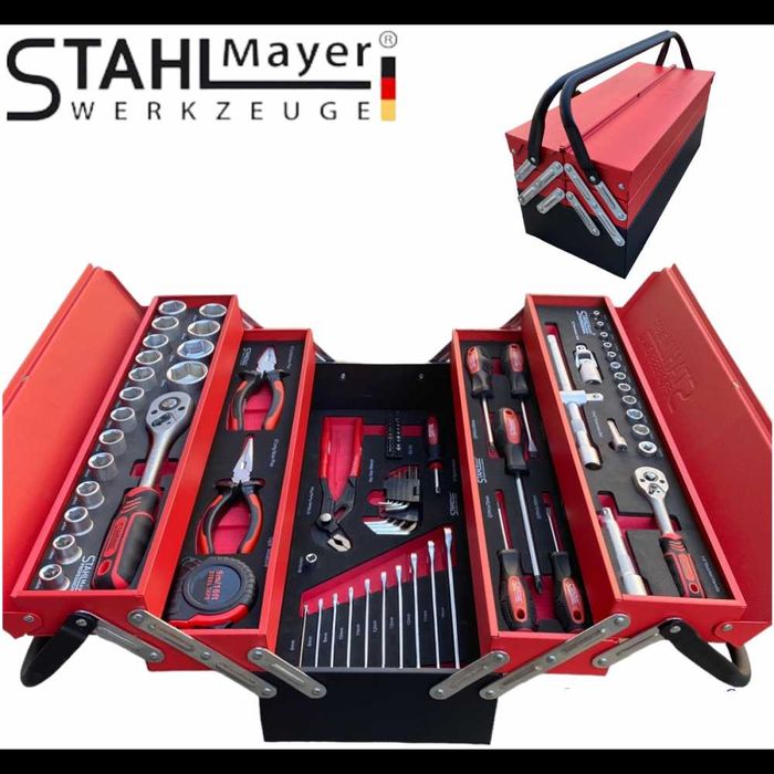Метален куфар с инструменти 86 ЧАСТИ STAHLMAYER