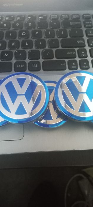VW - Embleme aluminiu autoadezive pentru capace jante aliaj