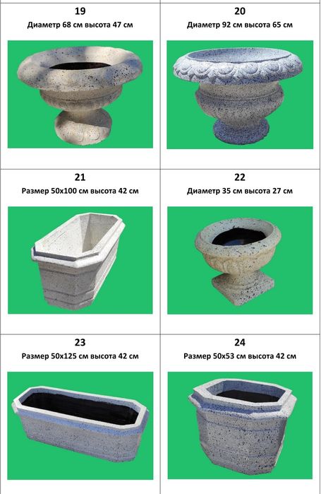 Гул тувак, вазоны, горшки, кашпо из крашенного бетона