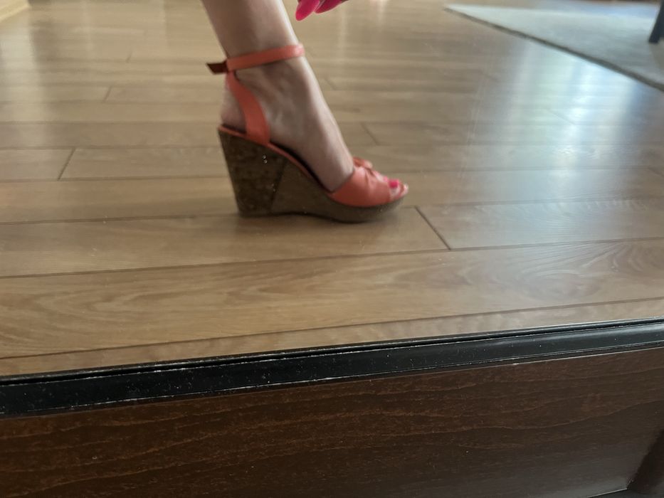 Италиански сандали платформа Pera Donna 39 като нови естествена кожа