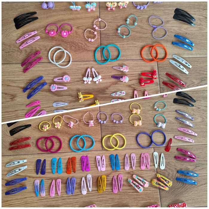 Lot 160 clame și bile păr fetițe