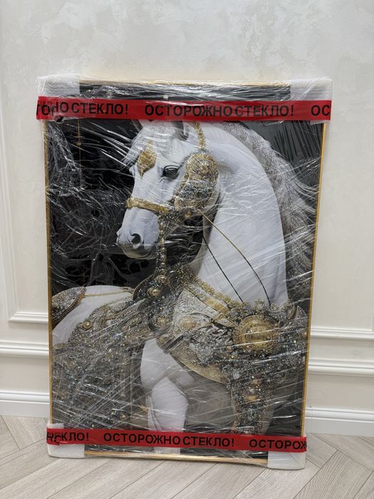 Картина Лошади стекло