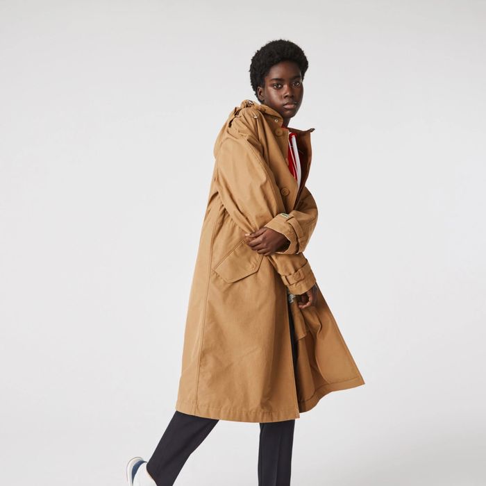 Lacoste тренч цвет темный кэмл