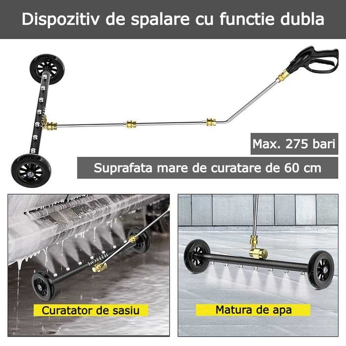 Dispozitiv spalare sub autovehicule cu 7 duze cu functie dubla