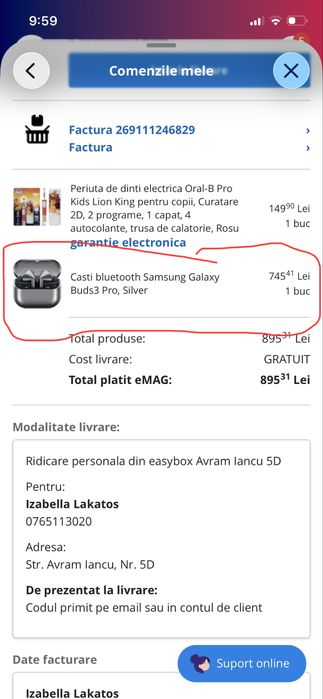 Casti galaxy buds3 pro