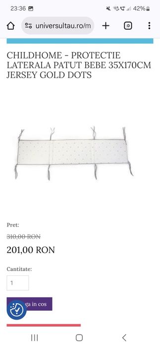 Set 2 Protectii / aparatori patut bebe