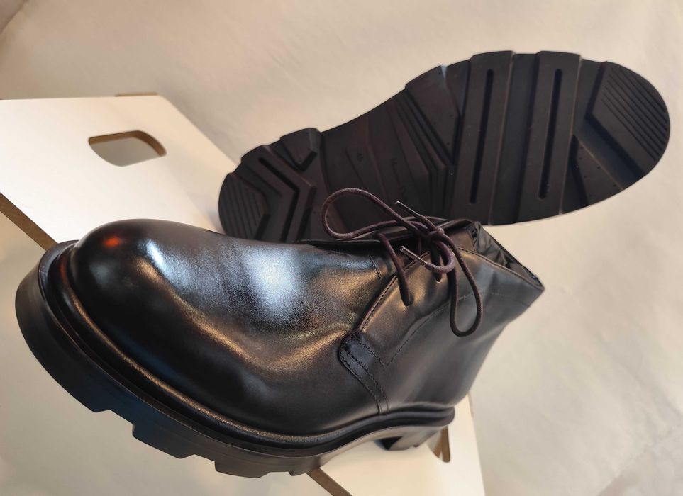 Ghete lace up 45 premium Massimo Dutti NOI piele naturala moale maro