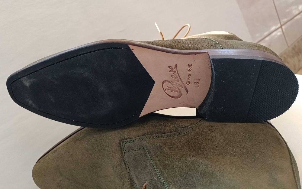 Ghete chukka 42 42.5 43 de lux GREVE NOI lucrate manual piele naturala