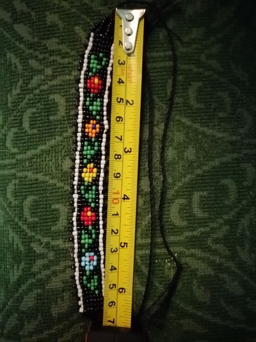 Bratara  margele cu motive tradiționale cusuta manual