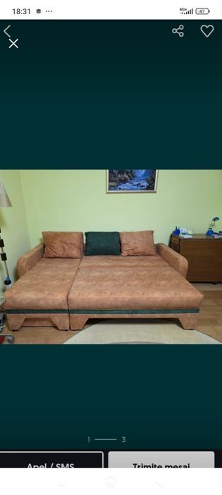 Colțar extensibil cu lada de depozitare in stare foarte buna .