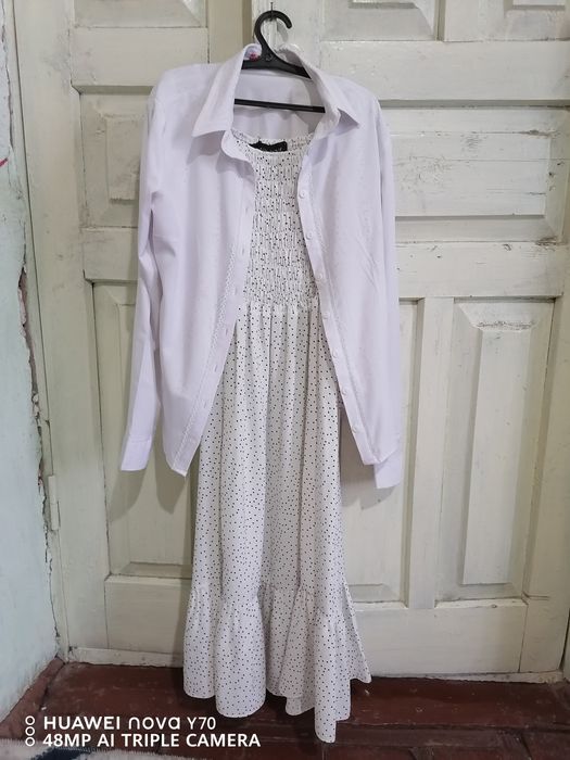 Oq kofta ko'ylak bilan