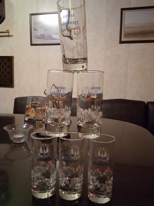 оригинални чаши- Plomari, Bushmills, FINLANDIA, METAXA