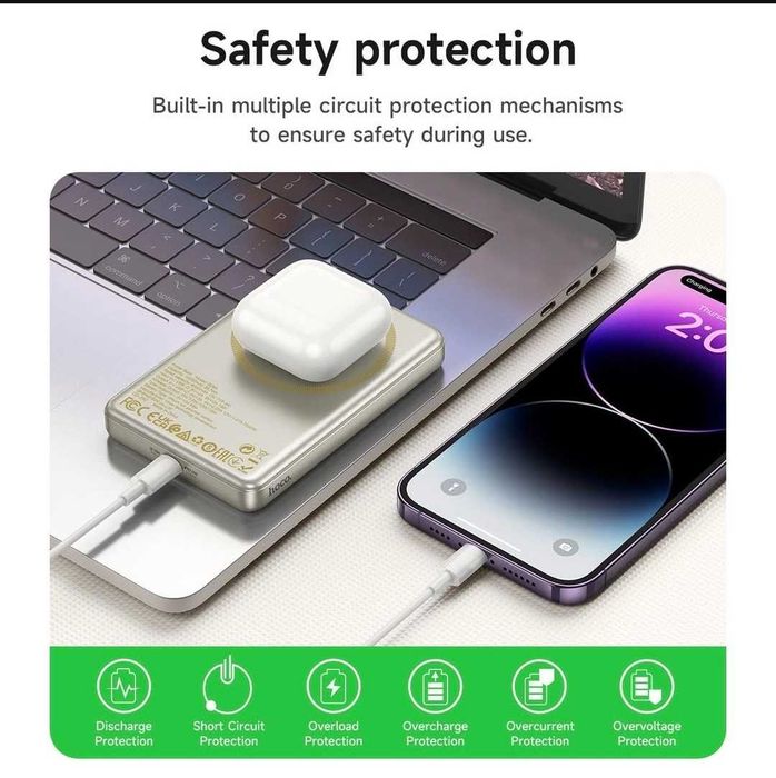 Hoco Q26A Joy 2в1 Power Bank 10000mAh PD-20W QC3.0 iPhone 14 15 16