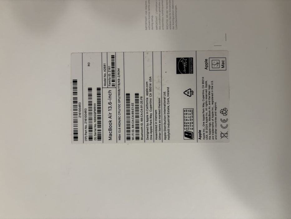 Laptop APPLE MacBook Air 13