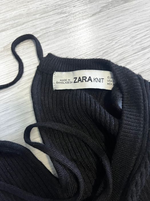 Дълга плетена рокля ZARA Knit – размер S | Черна