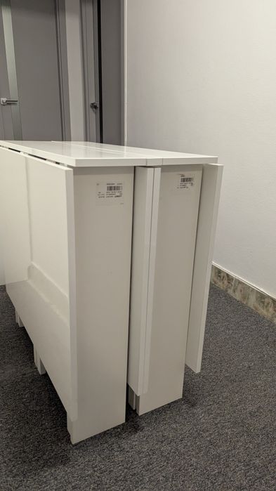 Masă pliabilă pal alb lucios