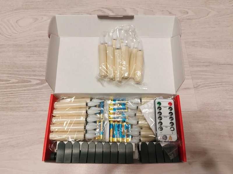 Lumânări LED Cu Telecomandă, Set 30 Bucăți, Baterii AAA Incluse