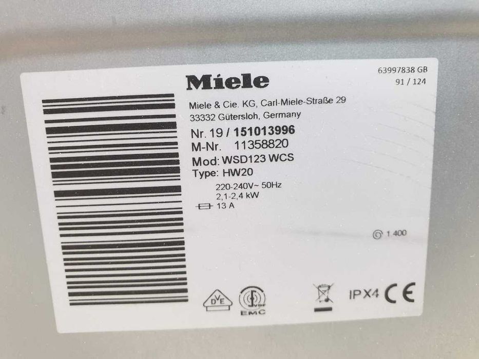 UK Miele W1 Selection Пералня Миеле 12м Гаранция