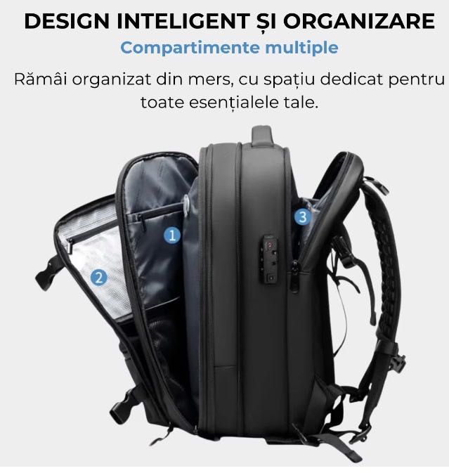 Rucsac de calatorie cu Vacuum, Bagaj de mana, Extensibil, 49*32*15 cm