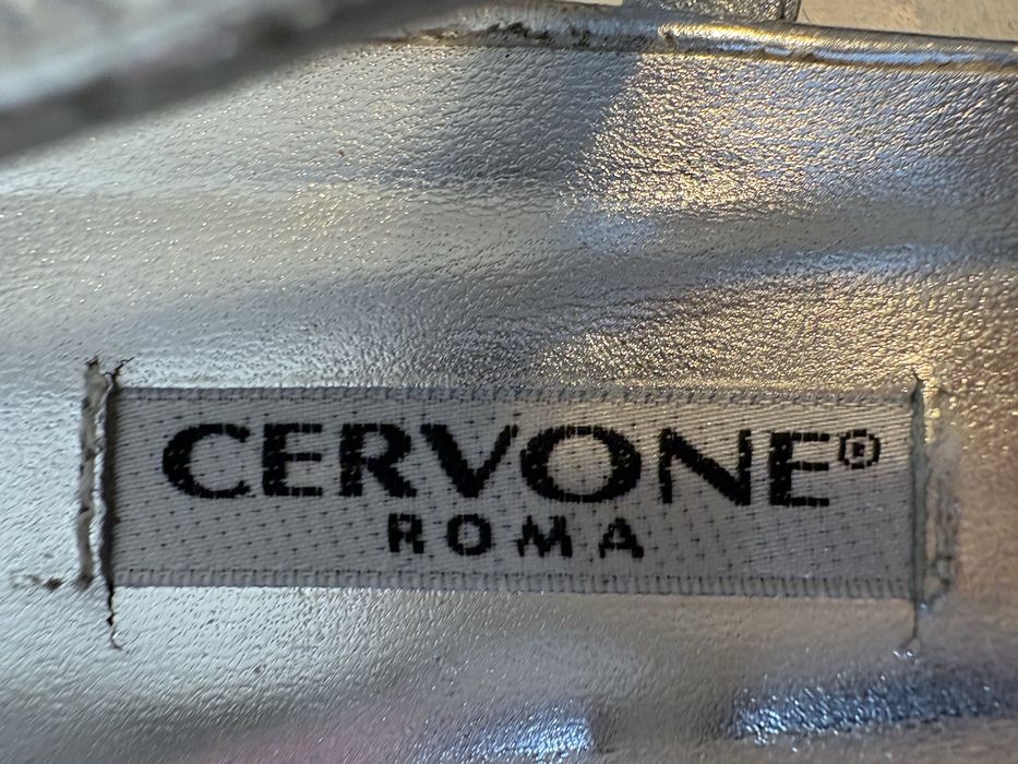Balerini eleganți argintii Cervone Roma, piele naturală, mărimea 39
