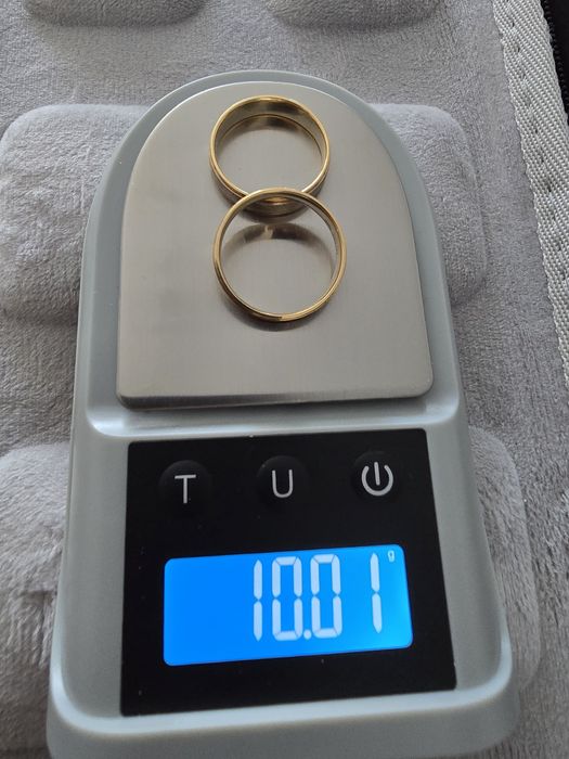 Verighete unice, din aur de 18 karate - Combinație aur alb și galben