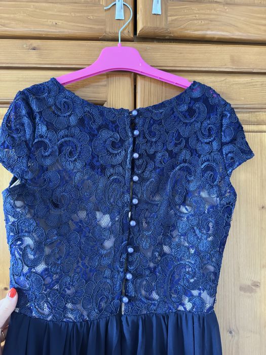 Rochie ocazie albastra cu jupa si corset