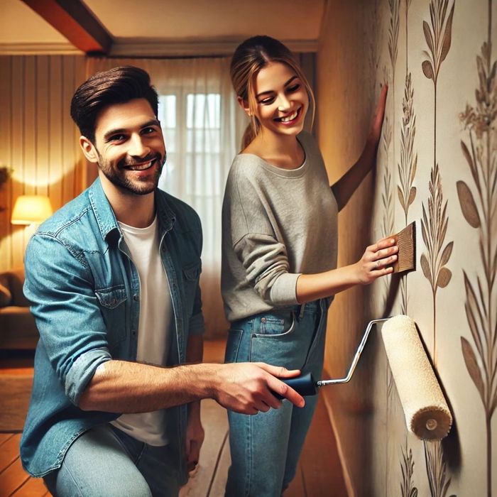 Поклейка обоев от 450 тг