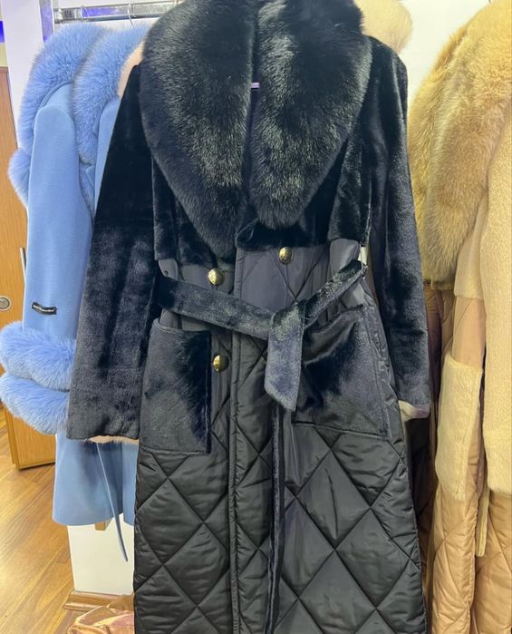 Дамско яке палто от естествен косъм