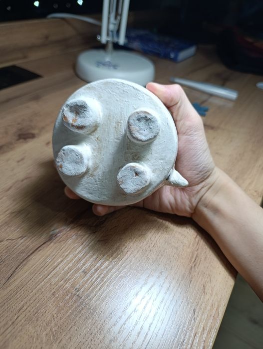 Шкатулка котик из глины.