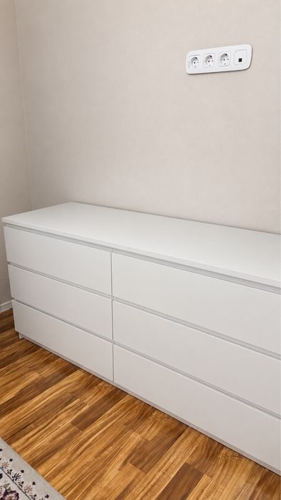 Комод IKEA Мальм, 160x48x78 см, белый
