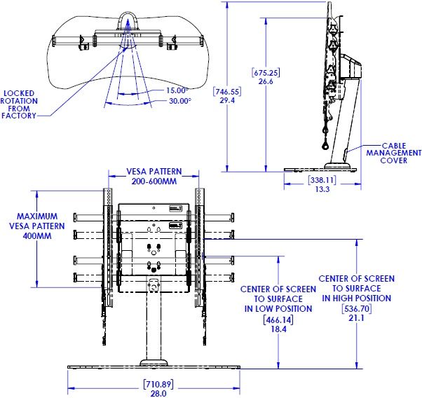 Настолна стойка Chief Fusion  46 до 70"