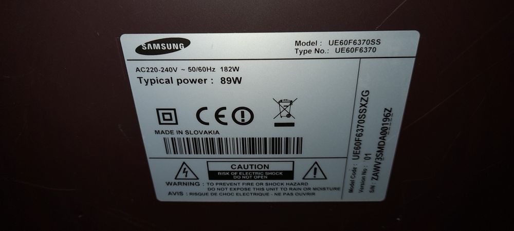 Samsung UE60F6370 152,4 cm (60") Full HD Smart TV Wi-Fi Negru