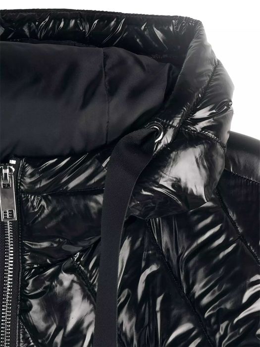 Дамско зимно яке , ватирано дълго зимно яке , черен цвят