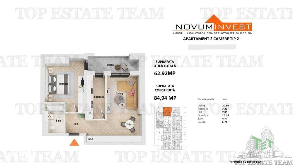 Apartament 2 camere Politehnica-Afi | Finisaje mobilier si electrocasn