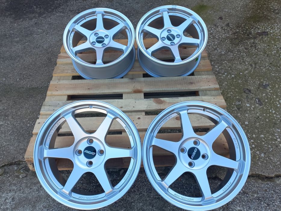 17"4x100 Rays t37 Volk Racing vw opel honda suzuki bmw e30 Silver Pol.